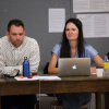 Andrew D Edwards in Labyrinth rehearsals with Writer Beth Steel