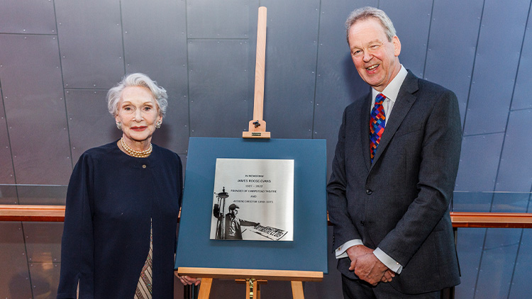 PLAQUE HONOURING THE FOUNDER OF HAMPSTEAD THEATRE UNVEILED
